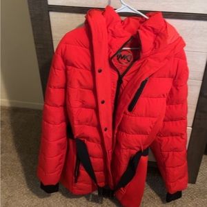 Michael Kors red winter jacket.